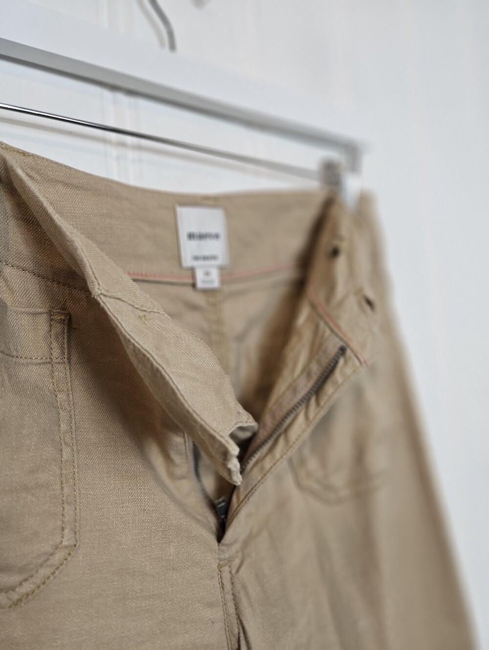 Anthropologie Maeve Colette Pants 25 Linen Wide Leg Tan Cropped High Rise - Picture 9 of 15